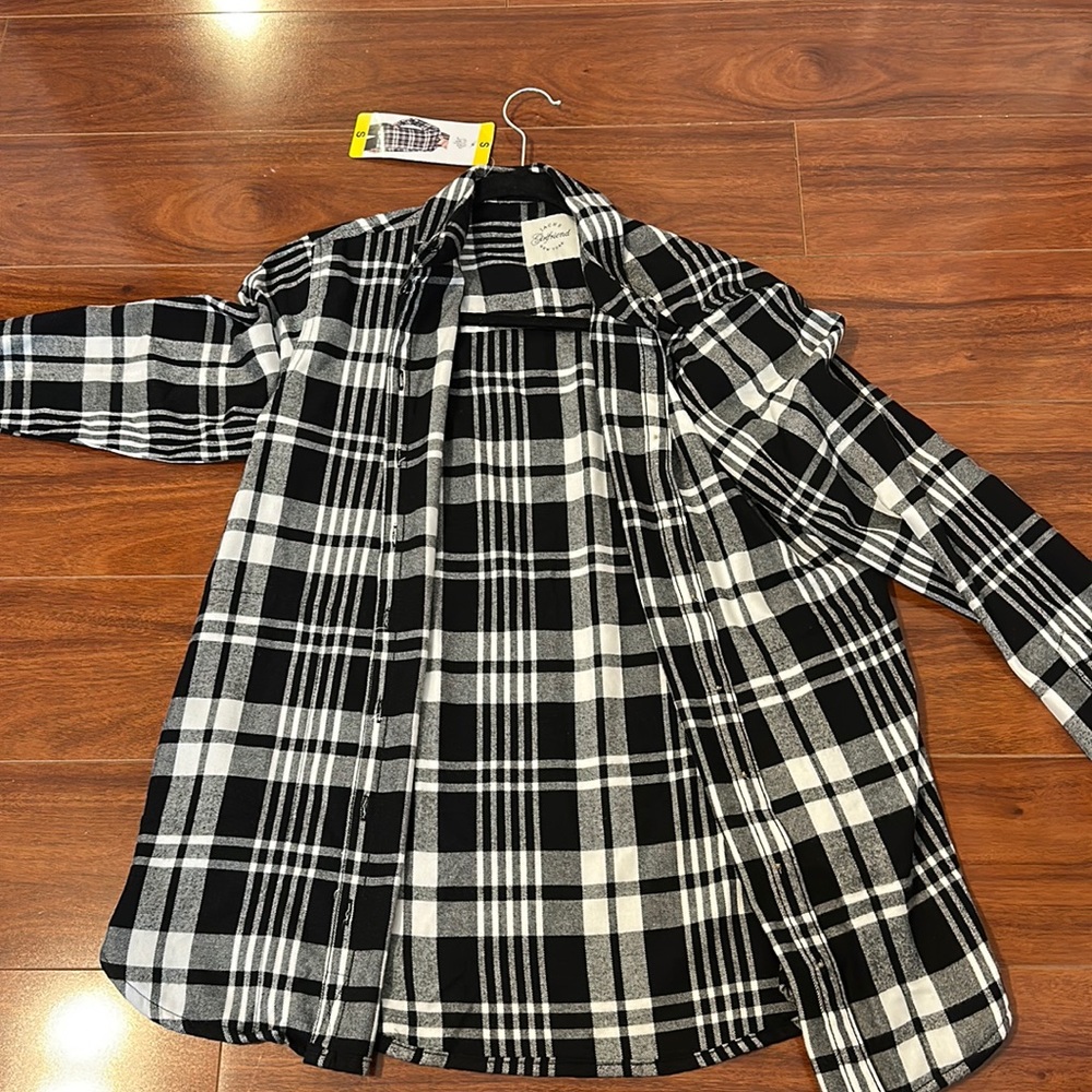 Black and white flannel SIZE S